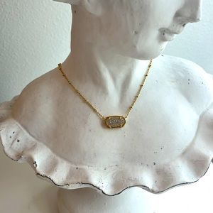 Kendra Scott Gold and Iridescent Drusy Quartz Elisa Necklace